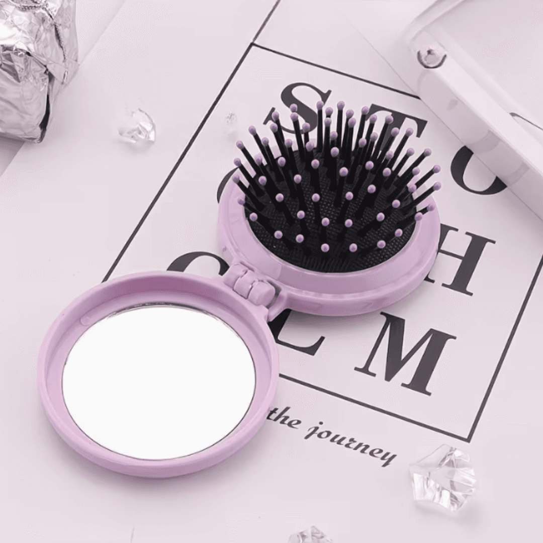 Mini szczotka do włosów z lusterkiem - PocketBrush