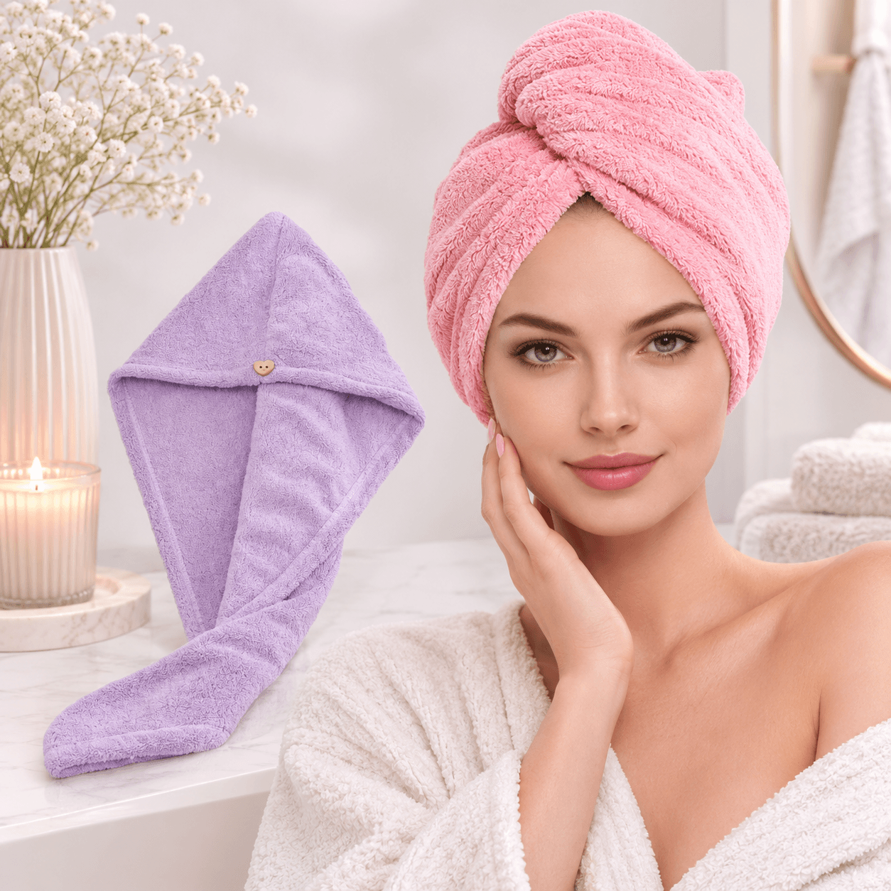 Superchłonny turban do włosów