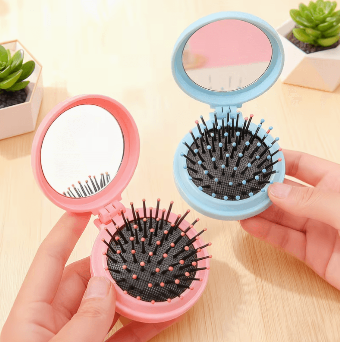 Mini szczotka do włosów z lusterkiem - PocketBrush